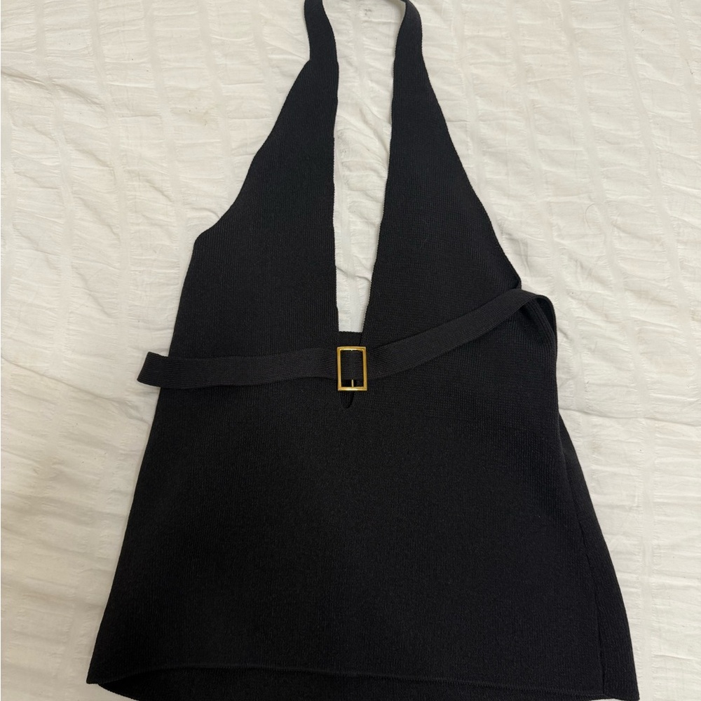 Urban Outfitters Black Halter Top with Belt